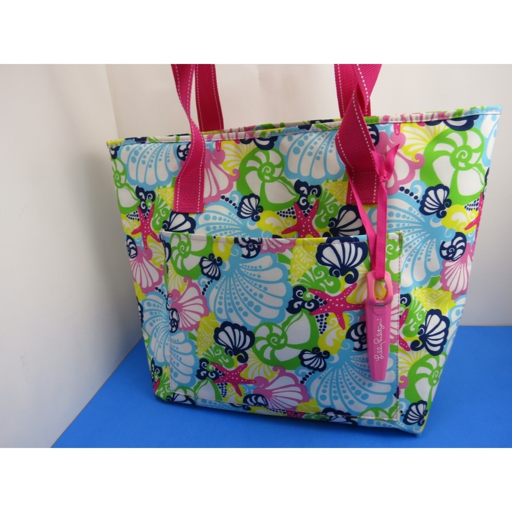 Lilly Pulitzer Colorful Seashell Beach Tote Bag